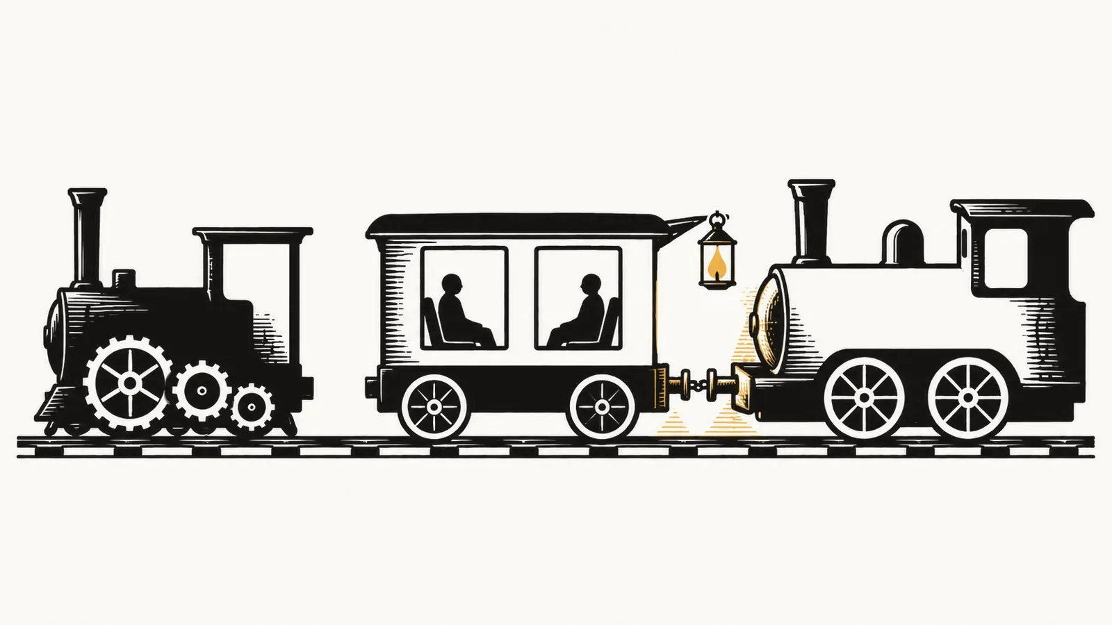 Un train dont on remplace le moteur pendant que les voyageurs restent assis.